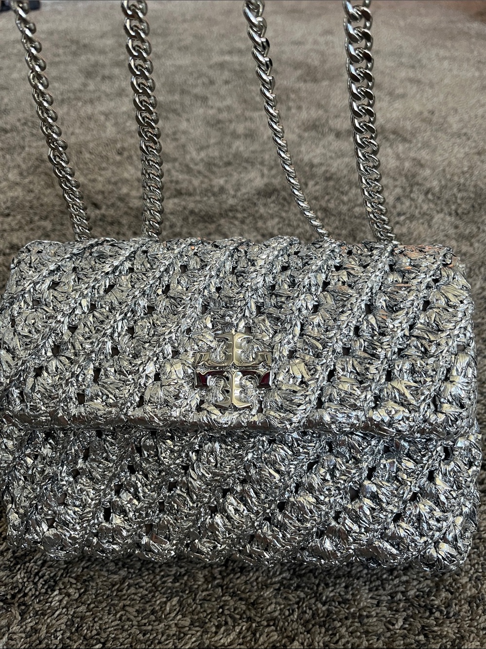 Tory Burch metallic bag!  Gorgeous! Kira. Shoulder or cross body. See pics.